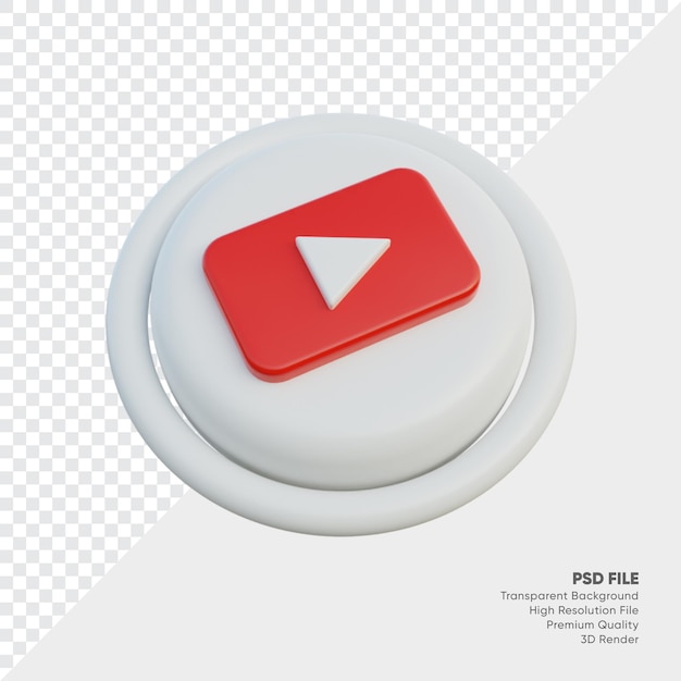 고립 된 라운드에서 Youtube 아이소메트릭 3d 스타일 로고 개념 아이콘