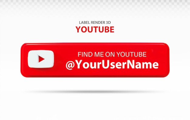 Youtube-label voor sociale media 3d