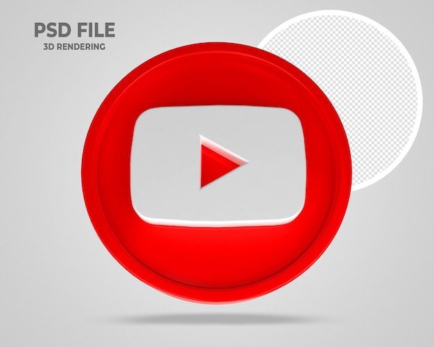 Youtube logo 3d render style