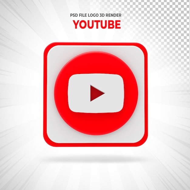 youtube  logo 3d render