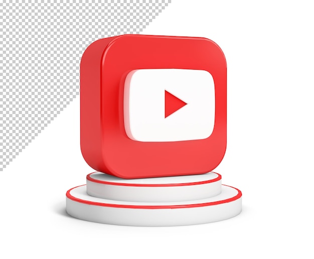 Mockup del logo youtube su un podio