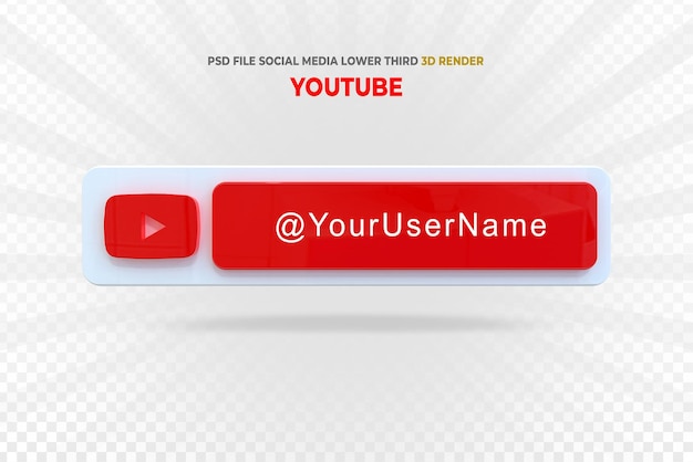 Youtube-logo's sociale media lagere derde 3d-weergave