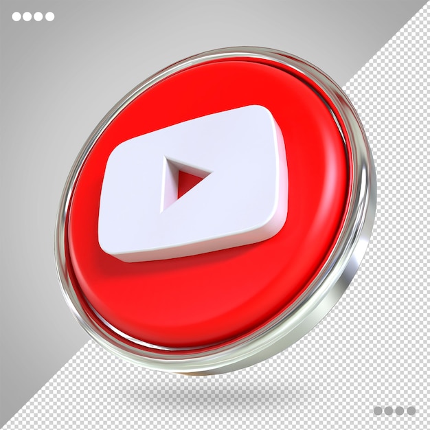 Stili 3d dei social media del logo di youtube