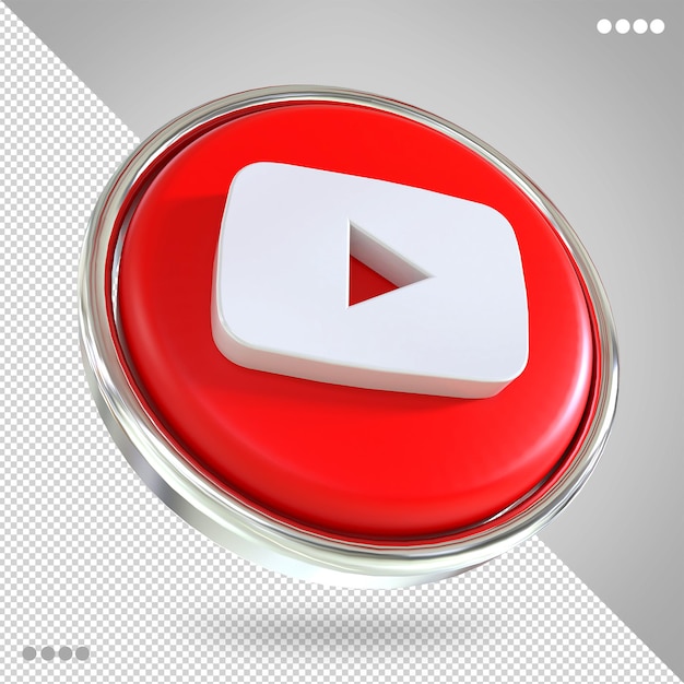 Stili 3d dei social media del logo di youtube