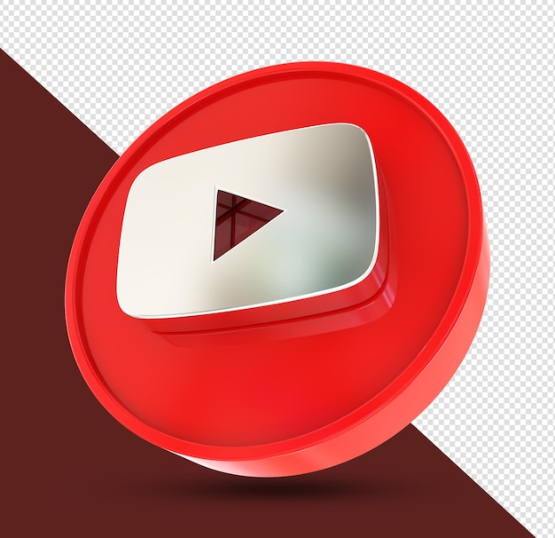 Логотип youtube в социальных сетях 3d