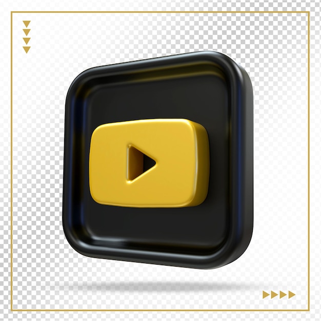 Youtube logo social media 3d