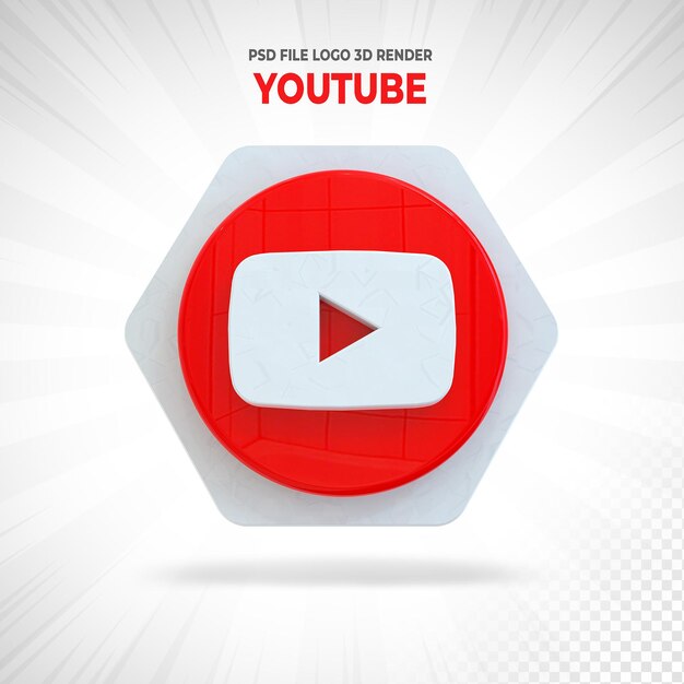 Youtube logo sosial media 3D