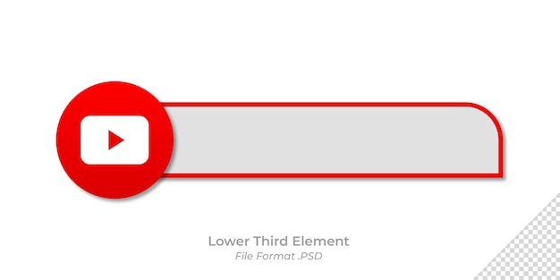 PSD youtube lower third red design psd file editable subscribe on youtube template banner element