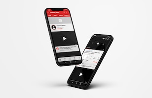 Youtube on mobile phone mockup