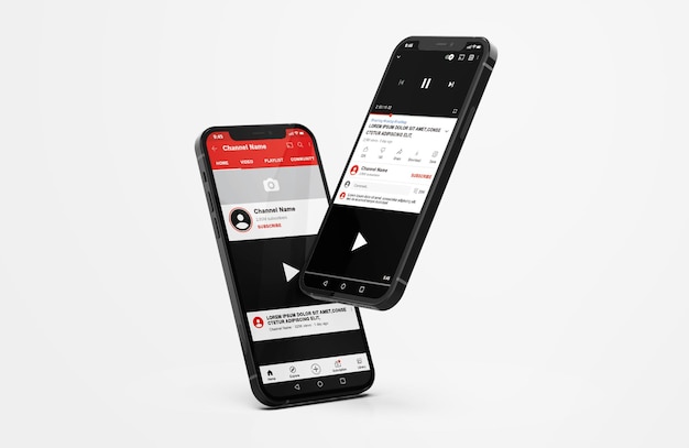 Youtube on Mobile Phone Mockup