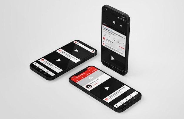 Youtube sul mockup del telefono cellulare