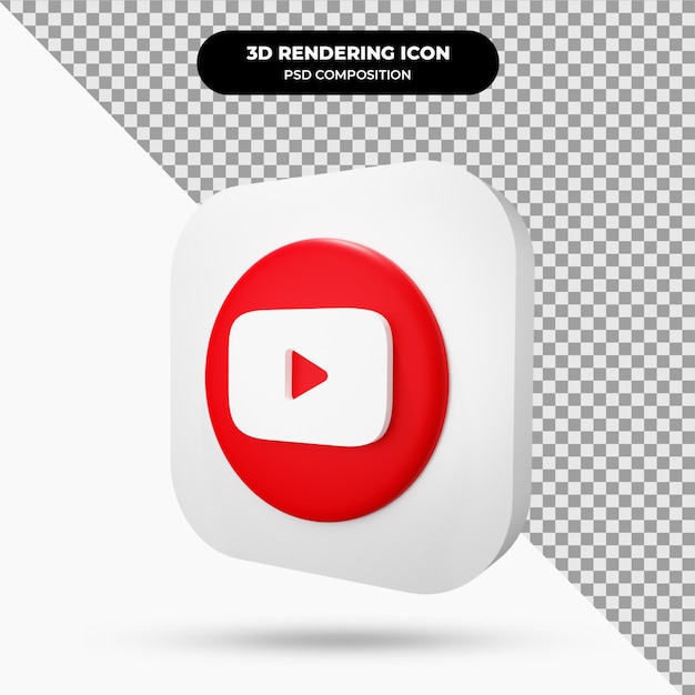 PSD youtube object 3d icon