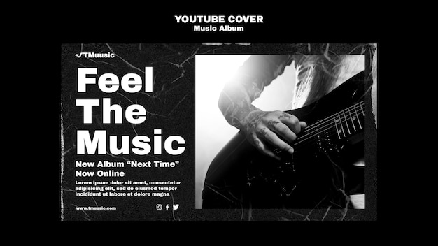 YouTube-omslagsjabloon voor muziekalbum