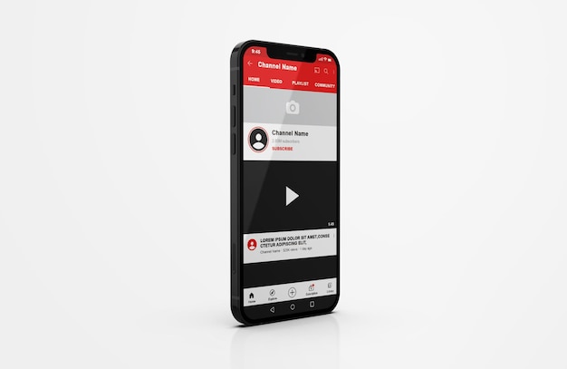 PSD youtube op mobiele telefoonmodel