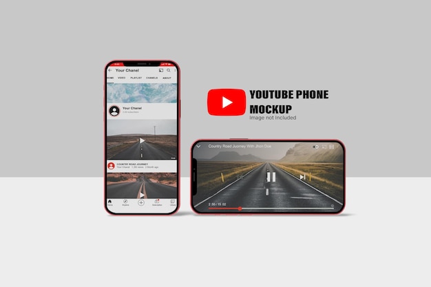 PSD mockup di telefono youtube