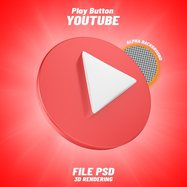 PSD youtube-pictogram 3d-rendering