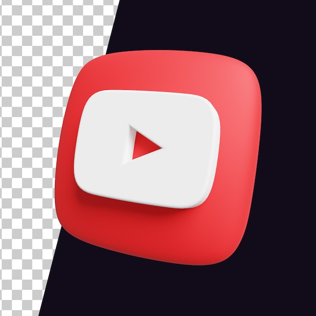 PSD youtube-pictogram of logo 3d