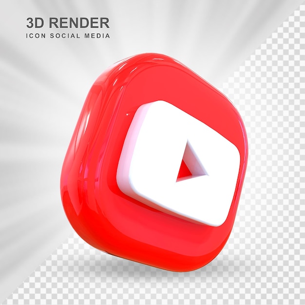 YouTube-pictogram sociale media 3d