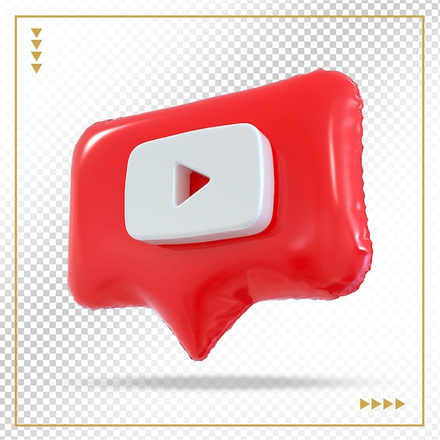 Youtube-pictogram sociale media ballonnen 3d