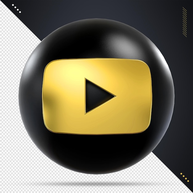 Youtube-pictogram sociale media zwarte en gouden stijlen