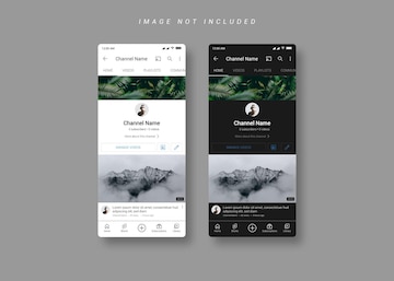 Premium PSD  Tiktok profile mockup light and dark theme