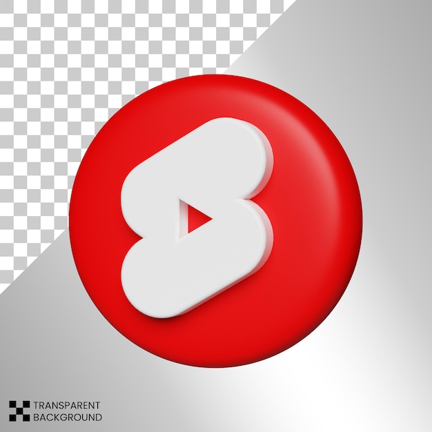 PSD youtube shorts icon in 3d rendering