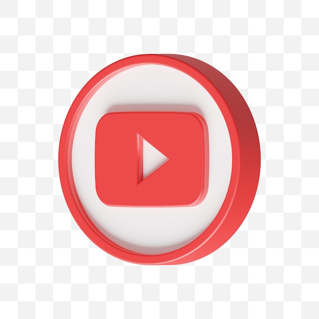 PSD youtube social media icon 3d