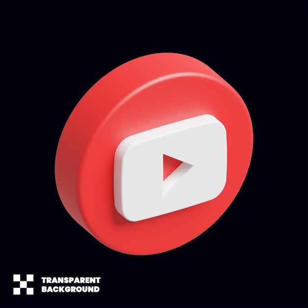 PSD youtube 소셜 미디어 아이콘 3d