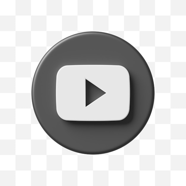 PSD youtube social media icon 3d