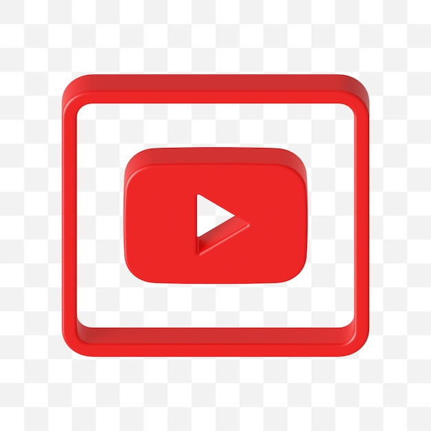 PSD youtube social media icon 3d