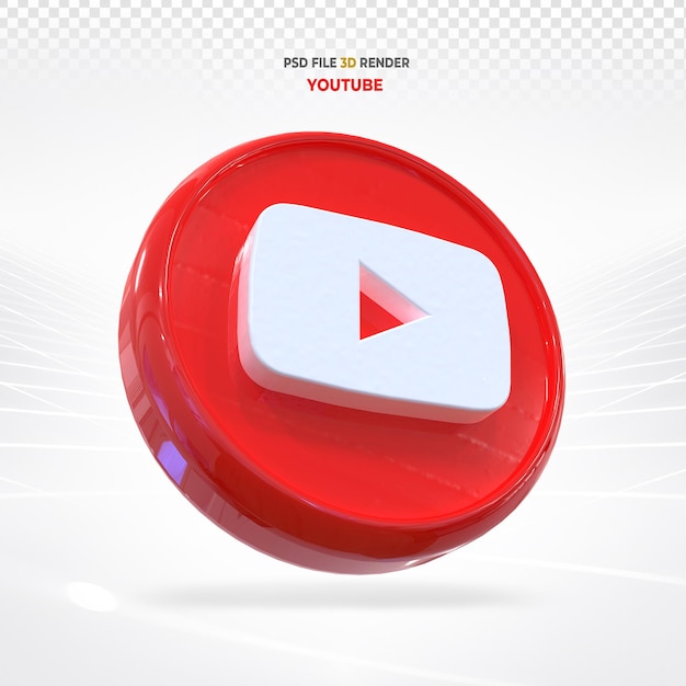 Иконки социальных сетей Youtube 3d