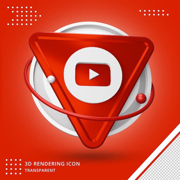 Youtube Social Media Ikona Renderowania 3d