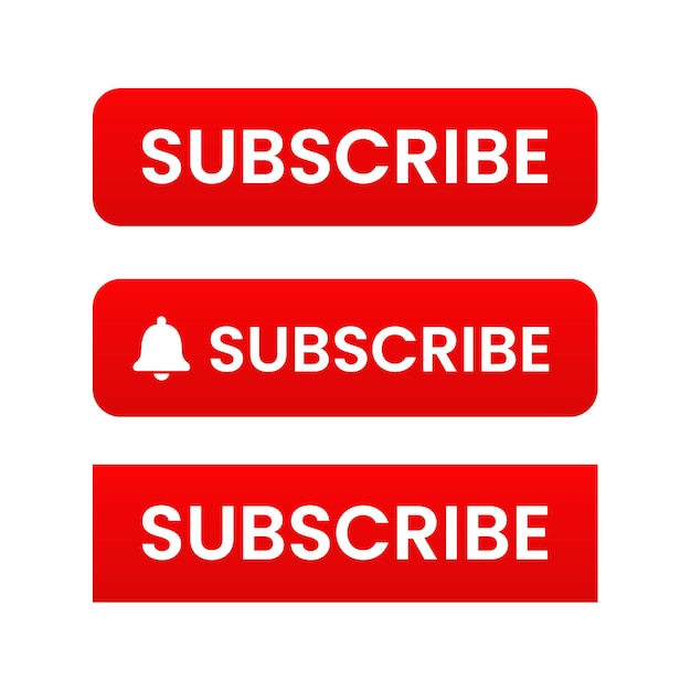 PSD youtube subscribe icon template set design