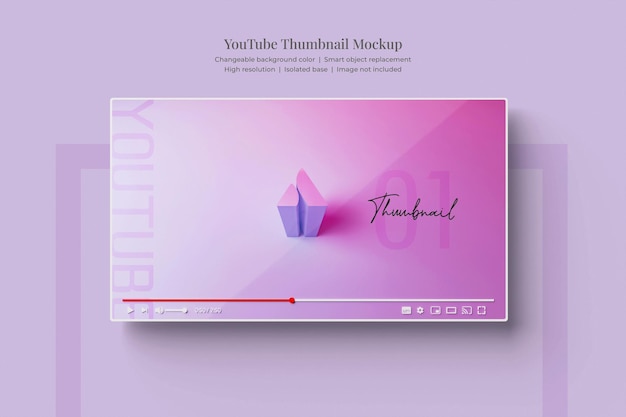 Mockup 3d della miniatura di youtube