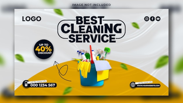 PSD youtube thumbnail for cleaning services business