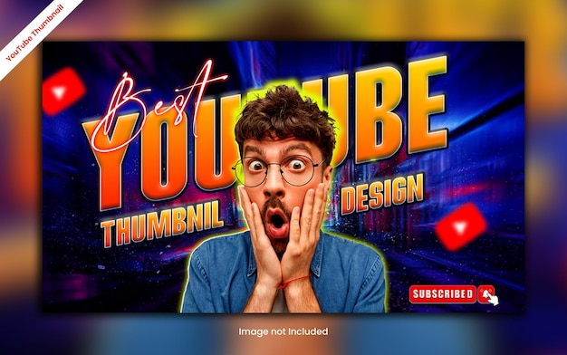 Youtube thumbnail design psd template