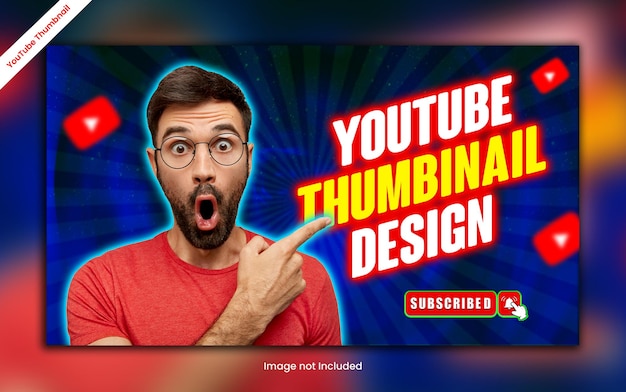 Youtube thumbnail design psd template