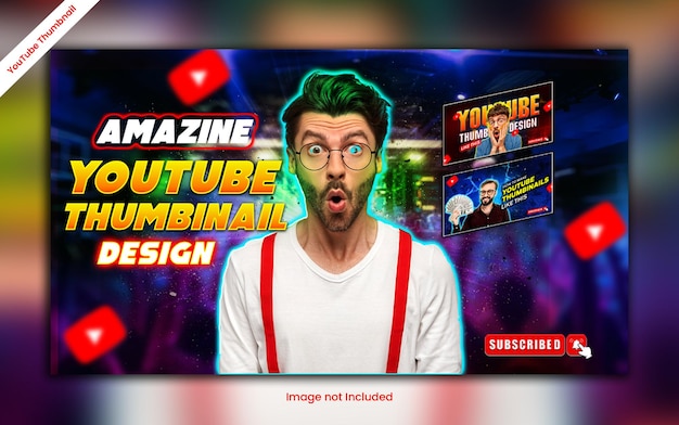 Youtube thumbnail design psd template