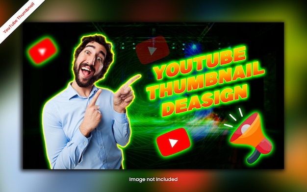 Youtube thumbnail design psd template