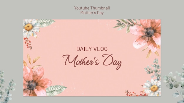 youtube thumbnail for watercolor mothers day celebration