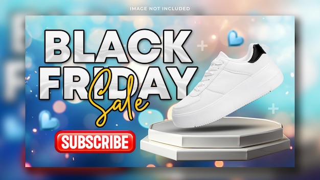 PSD youtube thumbnail or web banner template for black friday sale