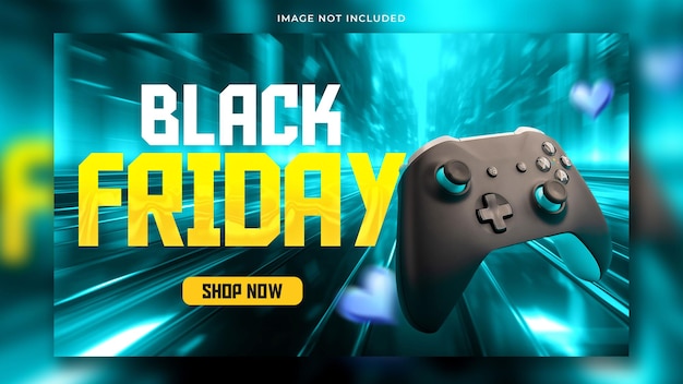 Youtube thumbnail or web banner template for black friday sale
