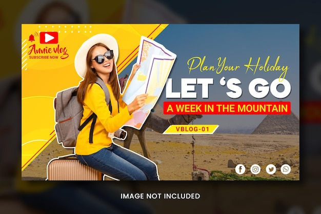 youtube travel thumbnail template