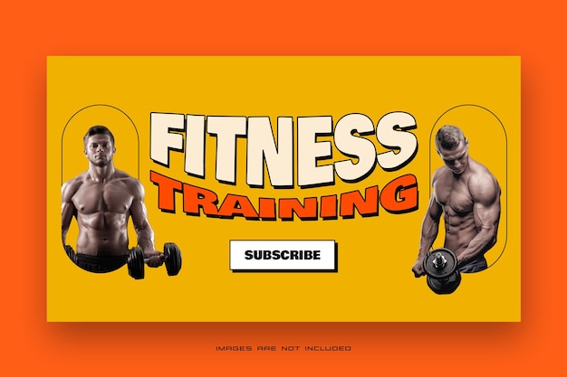 PSD miniatura del video di youtube per l'allenamento fitness