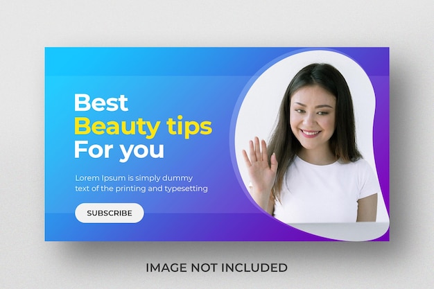 PSD 뷰티 팁 워크샵을 위한 youtube 비디오 썸네일