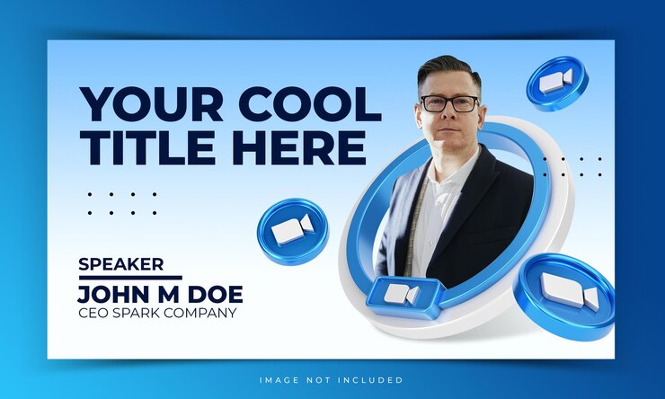 PSD youtube video thumbnail for internet marketing online workshop promotion template