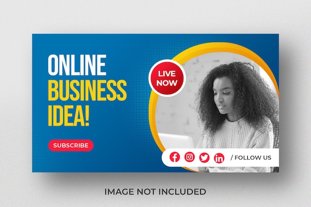 PSD youtube video thumbnail for online business idea workshop