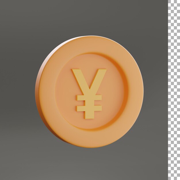 Yuan coin 3d icon