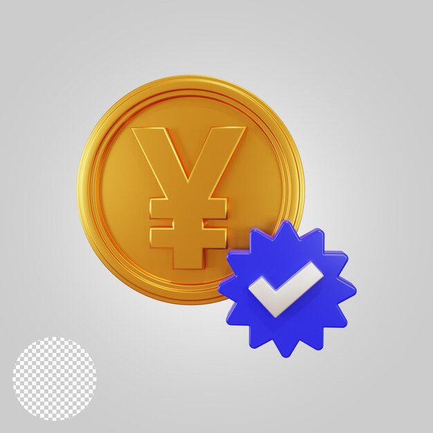 Yuan Verification illustration 3d Rendering