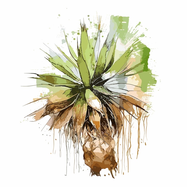 Yucca acquerello maglietta design grafico illustrazione acquerello png psd